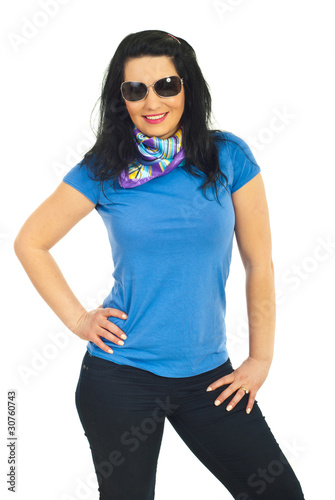 Beautiful model woman with sunglasses