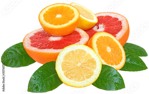 Fototapeta Naklejka Na Ścianę i Meble -  Orange, lemon and grapefruit