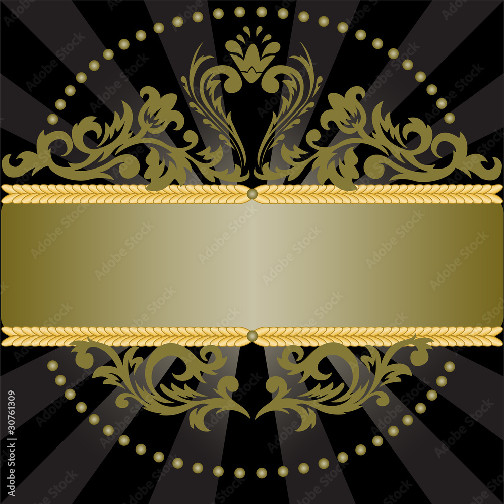 black background with bronze ornament black background with bronze ornament