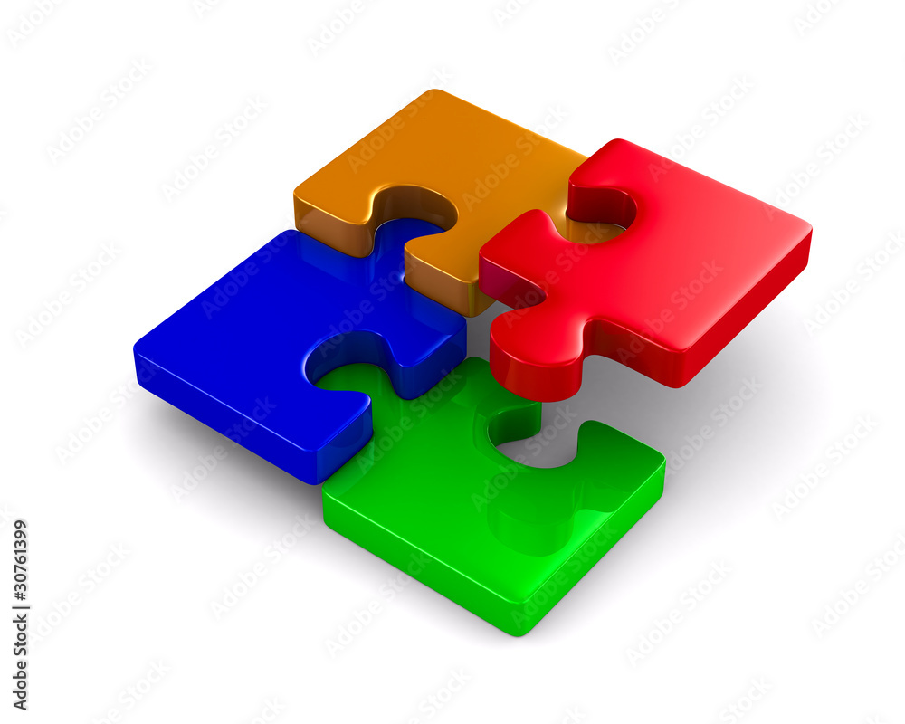 Puzzle on white background. Isolated 3D image Puzzle on white background. Isolated 3D image