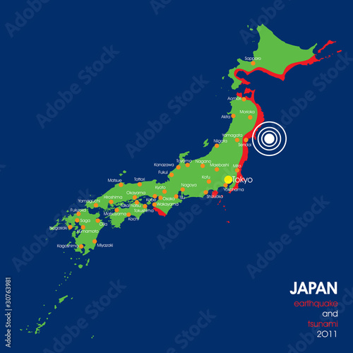 Japan earthquake map