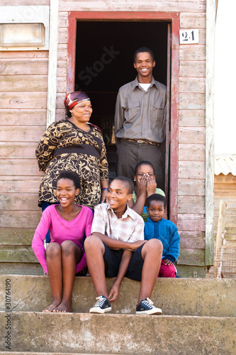 Happy black family