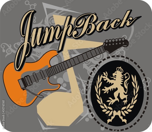 Musical guitar isolated