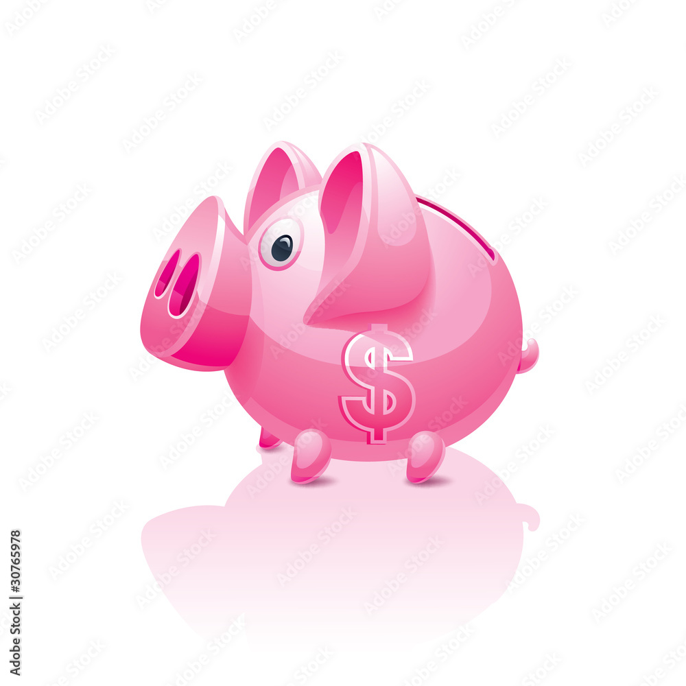Fototapeta premium piggy bank with a dollar sign