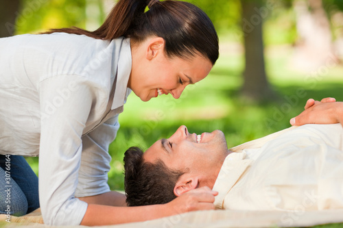 Lovely couple in the park