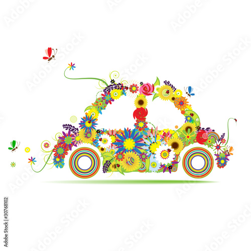 Floral car shape for your design