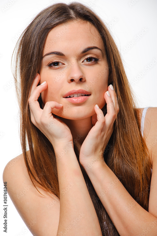 Close-up portrait of a fresh and beautiful young fashion model Close-up portrait of a fresh and beautiful young fashion model