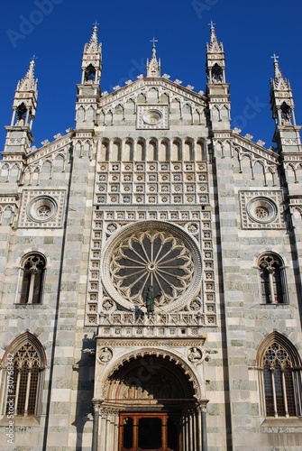 Gothic cathedral facade, Monza, Lombardy, Italy photo