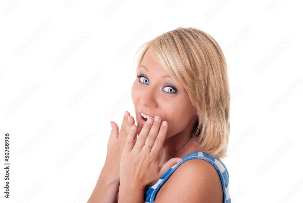 Surprise - A very surprised girl - Close-up of a young woman Surprise - A very surprised girl - Close-up of a young woman