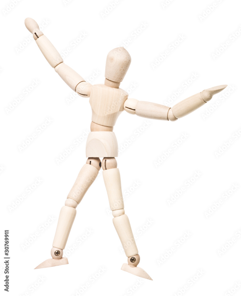 Drawing doll with arms raised