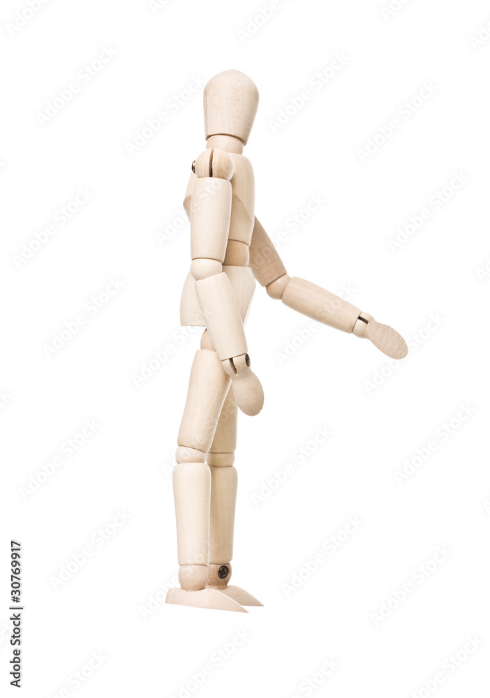 Drawing doll make a handshake