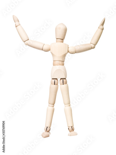 Drawing doll with arms raised