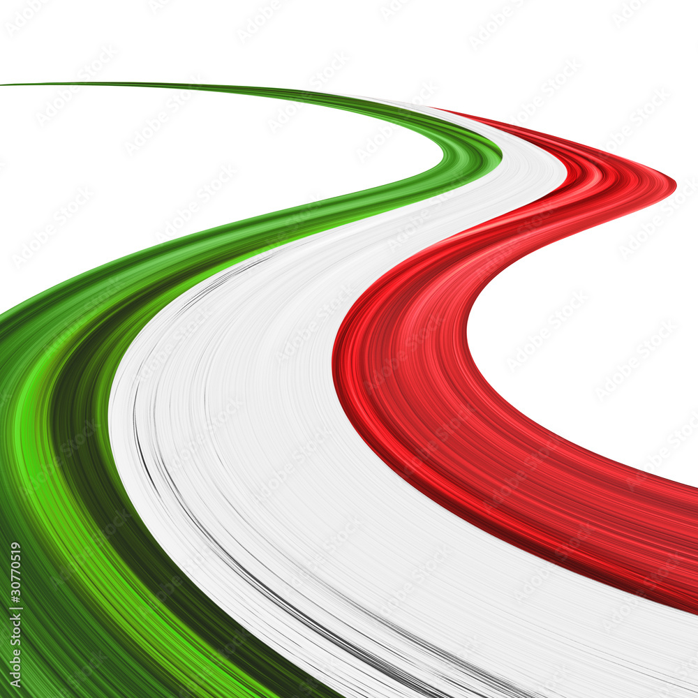 Fototapeta premium Włochy Tricolor abstrakta fala - Włochy flaga abstrakta fala