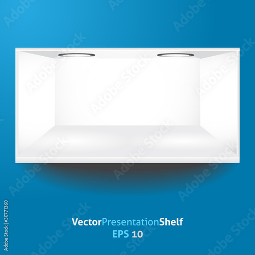 Isolated empty shelf for product presentation