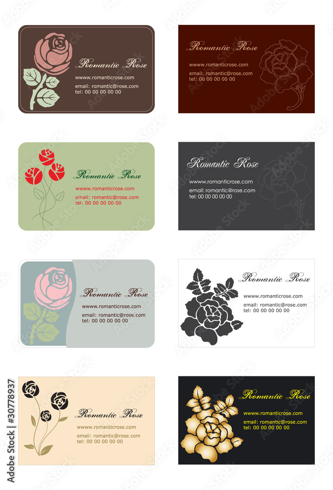 business cards flowers