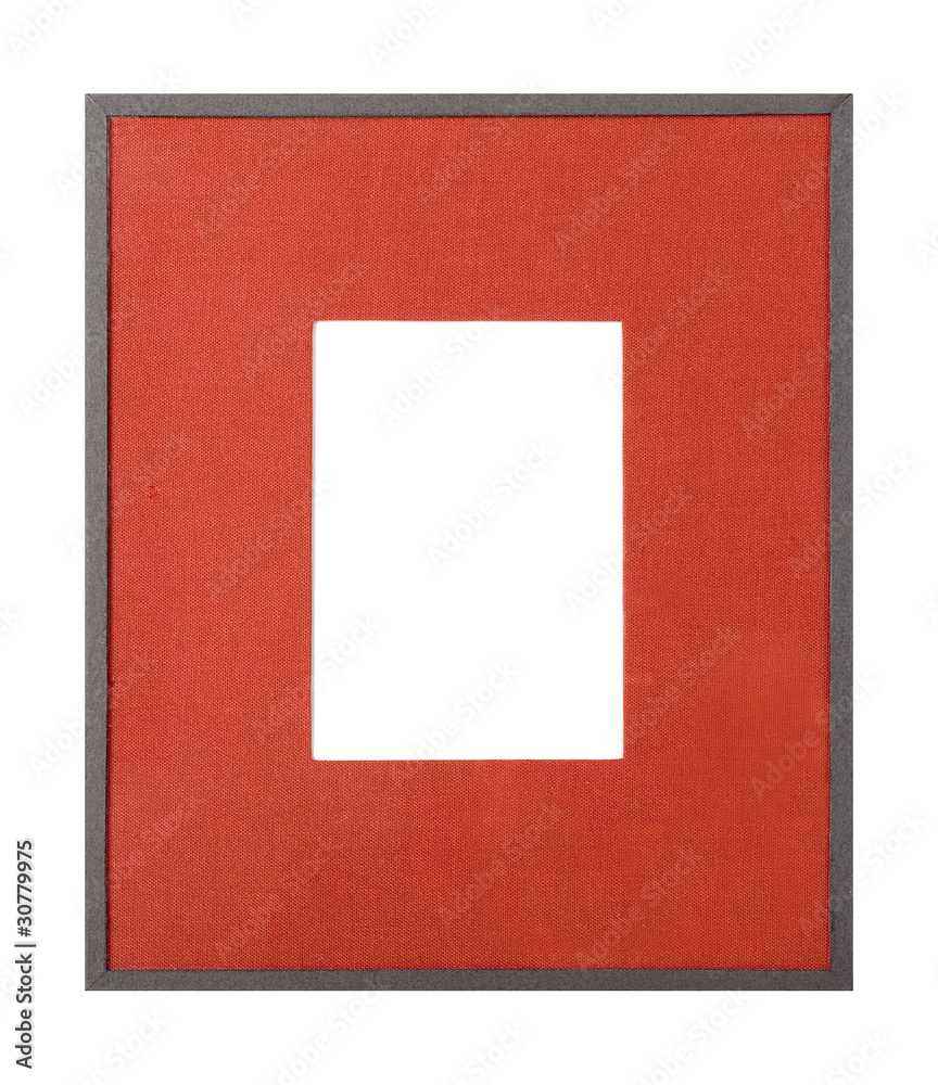 Grey picture frame with red matte Grey picture frame with red matte