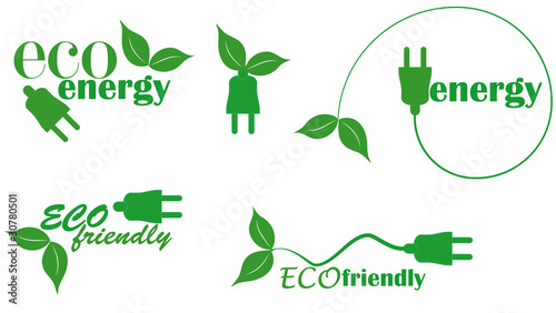 set of eco energy with plug and leaf