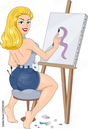 Pin-up Girl Painting