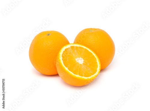 Juicy Oranges Isolated on White Background