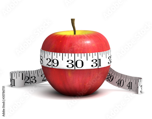3d Apple and tape measure