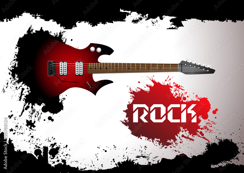 Vector rock guitar background Stock Vector | Adobe Stock