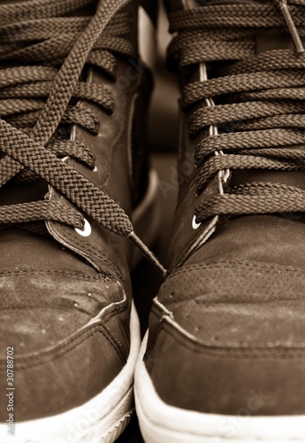Basketball shoes close up