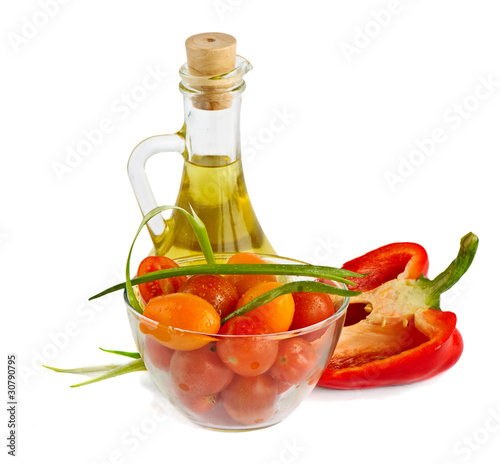 Olive oil and garden salad