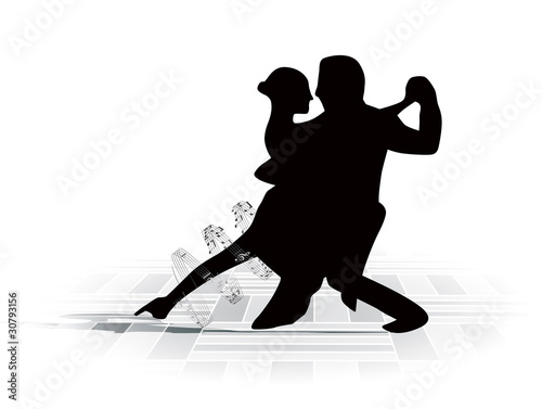 illustration of couple dancing