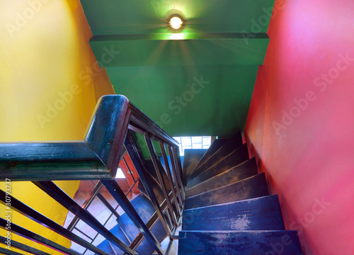 Принти на полотні Cafe stairways