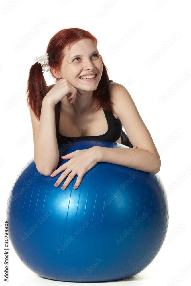 Woman with gymnastic ball Woman with gymnastic ball