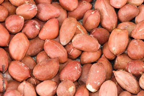 Closeup of fresh backed salted peanuts