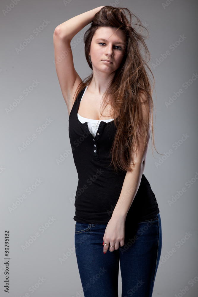 Fototapeta premium attractive young woman dancing