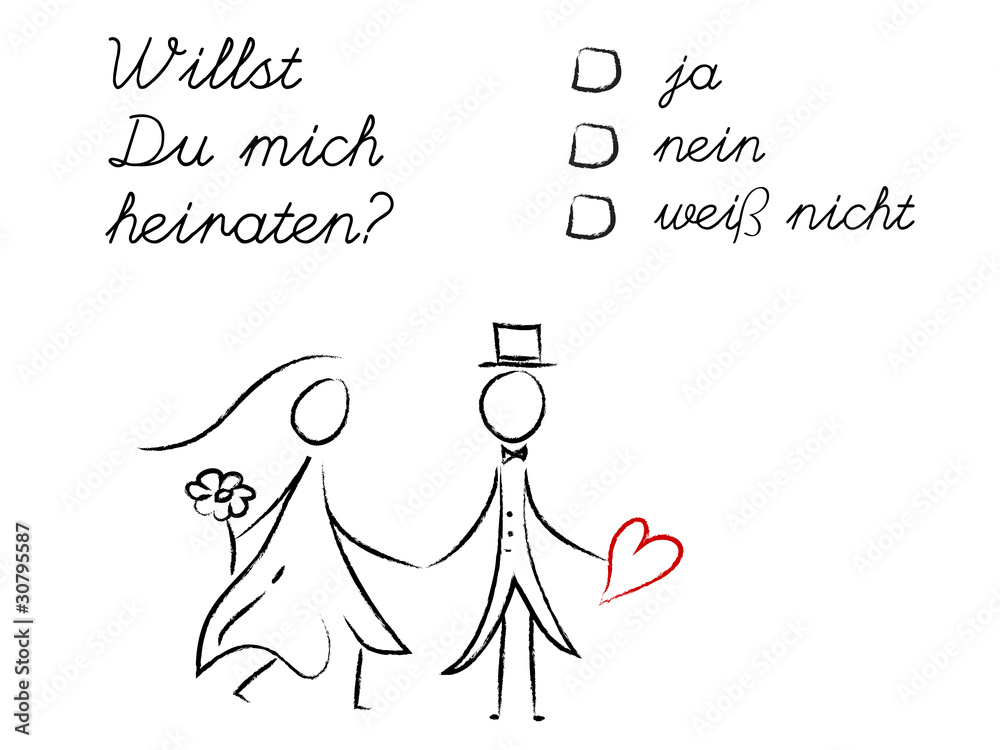 Willst du mich heiraten - Ja, nein, vielleicht? Stock Vector | Adobe Stock