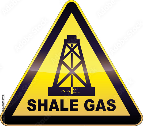 Yellow Drilling Shale Gas Warning Sign