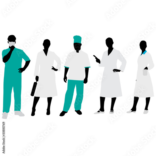Medical people Silhouettes.Vector