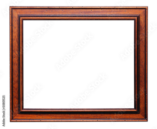 Wooden frame for painting isolated over white