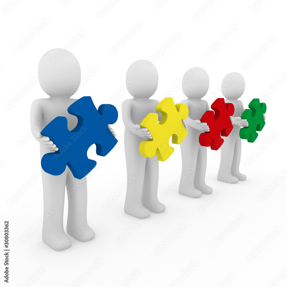 3d men puzzle teamwork 3d men puzzle teamwork