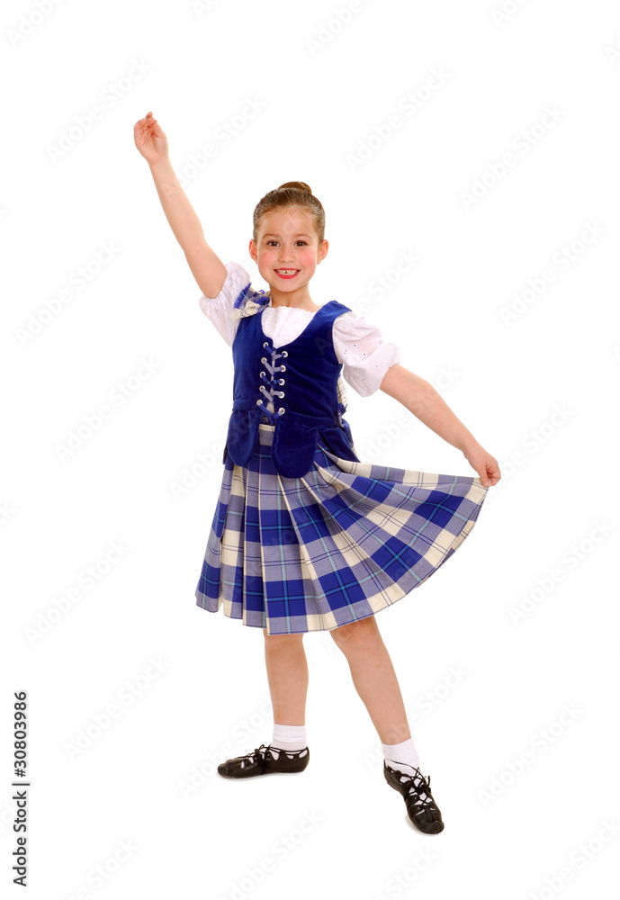 Traditional Celtic or Irish Dancer in Tartan Traditional Celtic or Irish Dancer in Tartan
