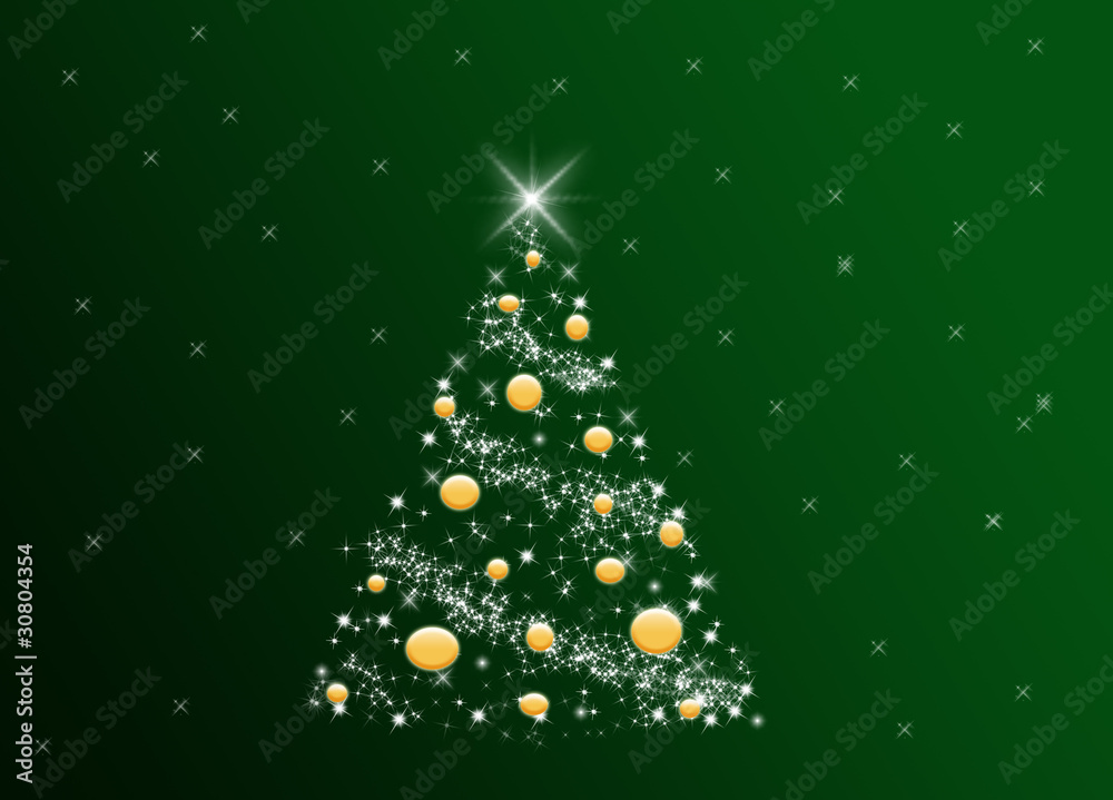 Christmas tree on green background Christmas tree on green background
