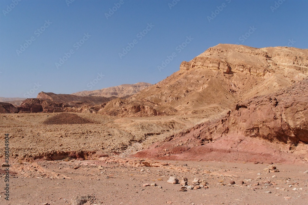 Scenic red rocks in the desert