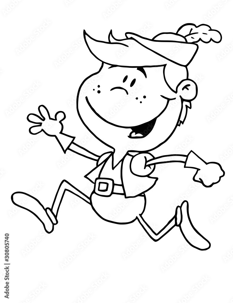 Outlined Leaping Boy Outlined Leaping Boy