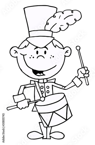 Outlined Drummer Boy