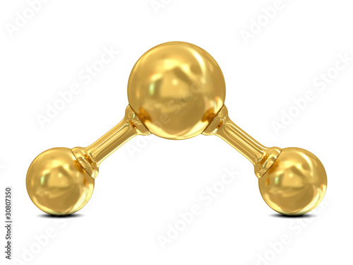 Abstract golden water molecule