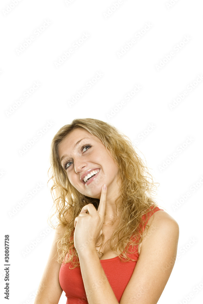 Young woman Looking up