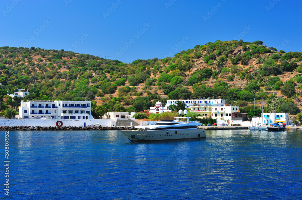 Greek town coastline