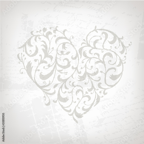 Floral ornament heart shape for your design