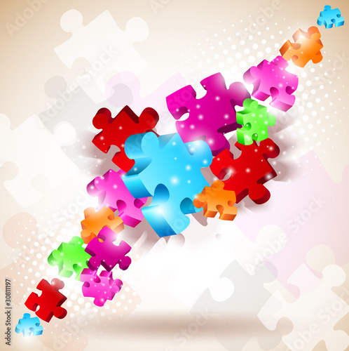 Abstract background made from puzzle pieces