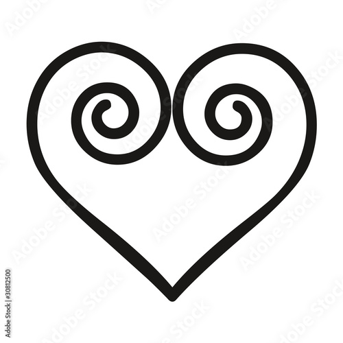 Vector love heart illustration black