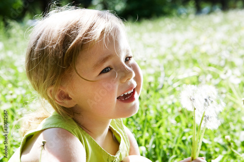 Child with flowers