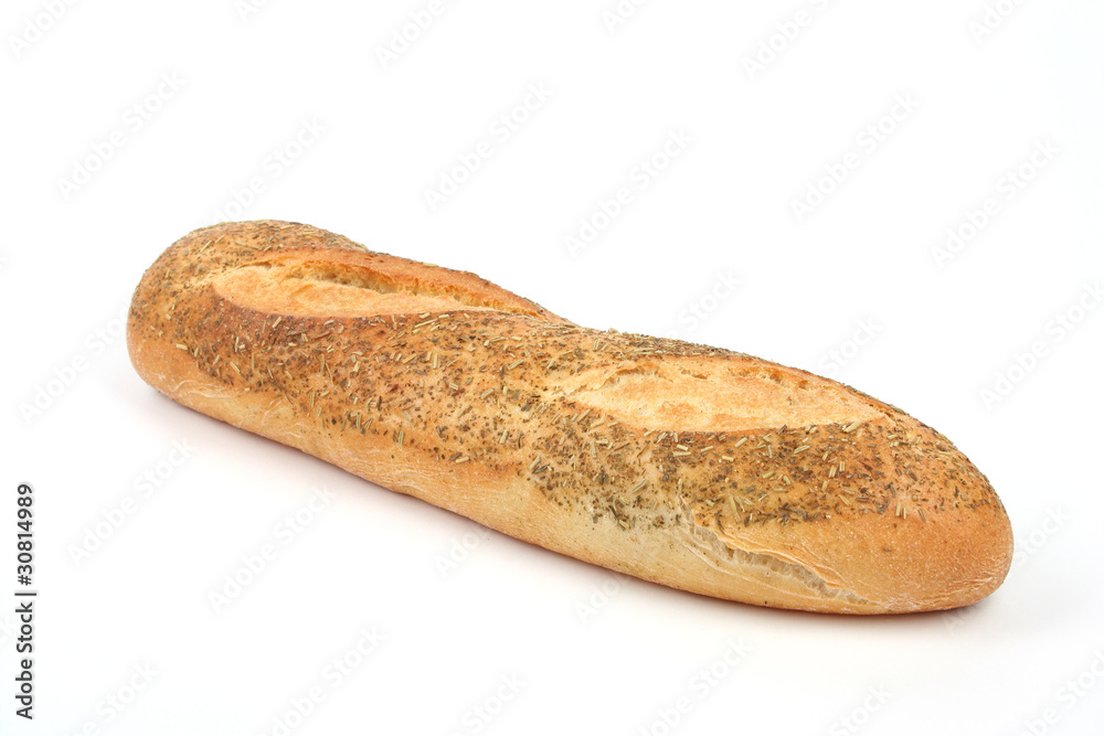A loaf of bread with condiments A loaf of bread with condiments